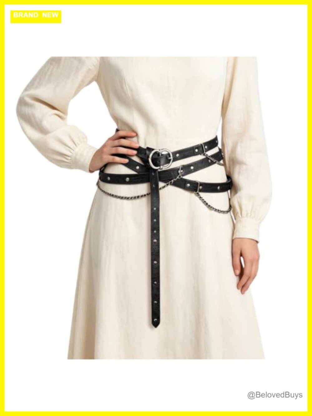 Faux Leather Medieval Pirate Chain Belt Women Renaissance Waist Belt